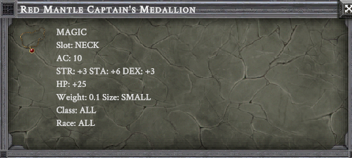 RED MANTLE CAPTAIN'S MEDALLION item card